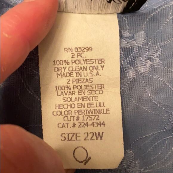 Vintage 80's Onyx Nite Nightgown Robe Set Periwinkle Sz 22W New Old Stock - Picture 5 of 5